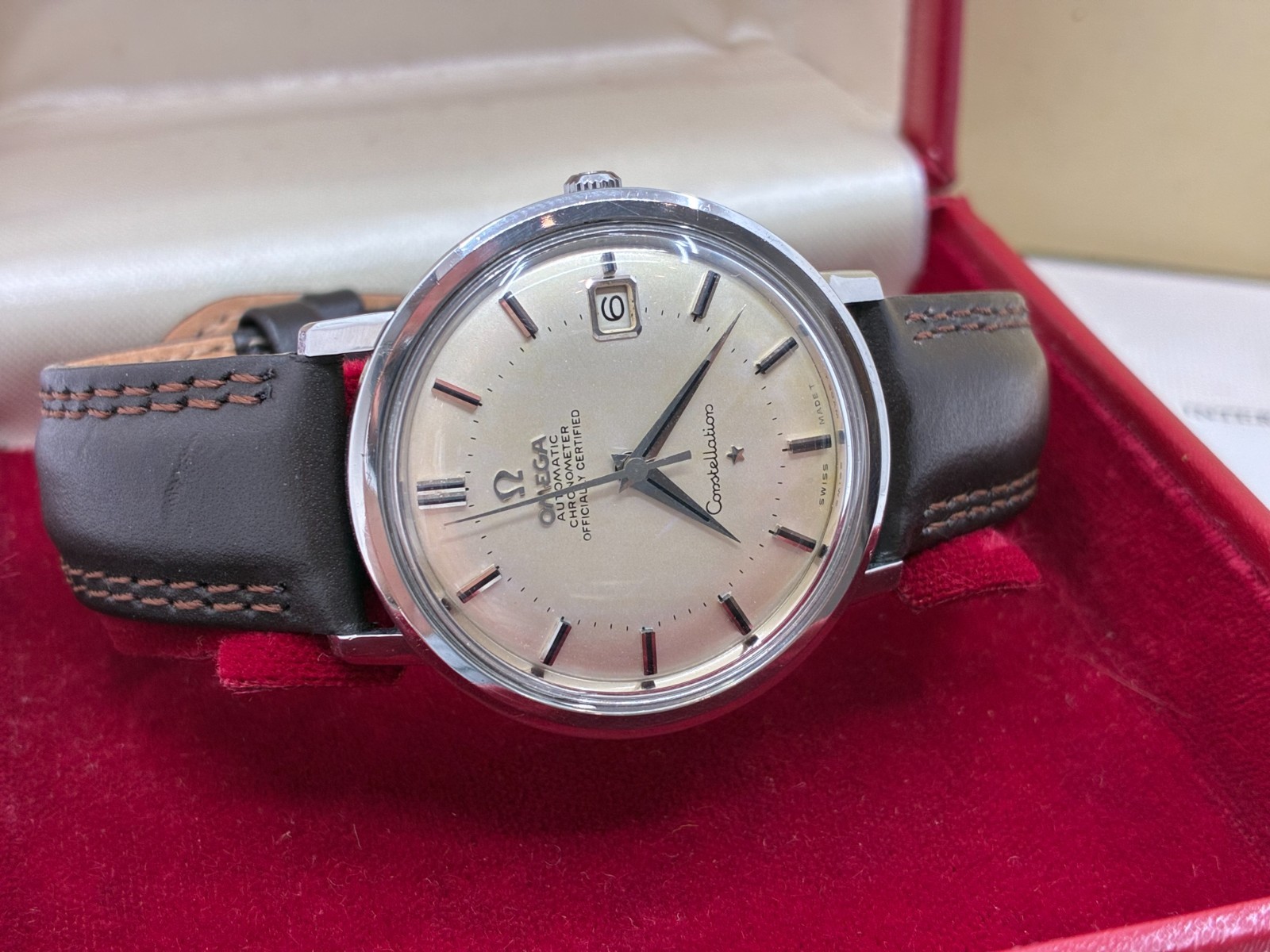 Vintage Omega Constellation Automatic Mens Watch + Box & Buckle - 1962 - 168.004 image 5