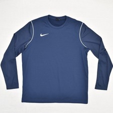 Nike Men's Sweatshirt Long Sleeve Cre Neck Solid Polyester Blue Size XL Dri fit