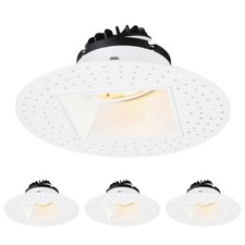 4 Pack 5CCT Square Adjustable Trimless 4-Inch LED Gimbal Recessed Light, White