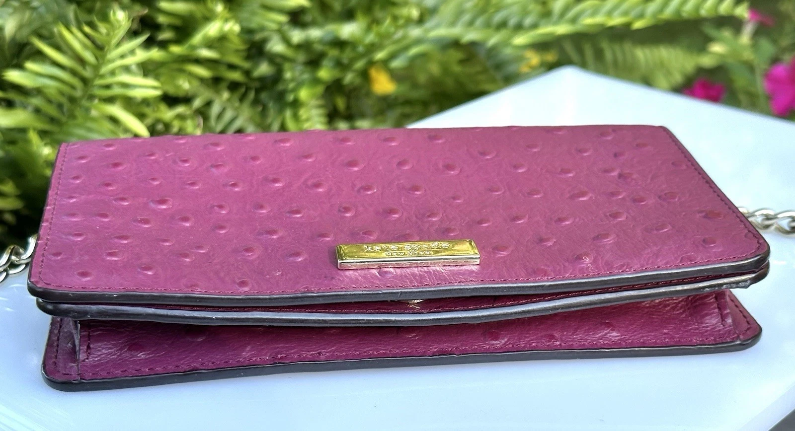 Borsa pochette Kate Spade Alexander Avenue Isabeli struzzo tracolla catena