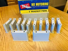 Atlas  Ho Scale Slot Car Racing 2  Roadway Piers New old Stock box of  12 