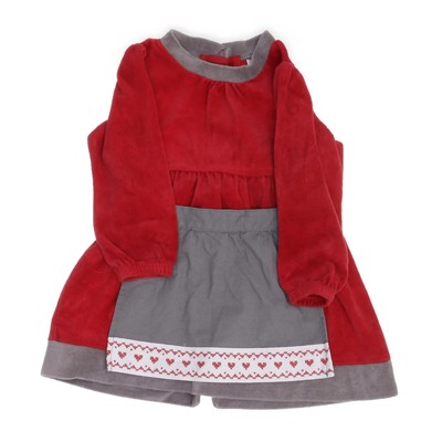 KappAhl, Kleid, Größe: 74/80, Rot/Grau/Weiß, Baumwolle/Polyester, Mädchen #loE
