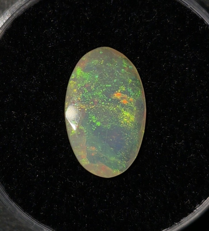 1.9ct BRIGHT Faceted Ethiopian Rose Cut Polished Opal Gem w/ Rare Moss Pattern
