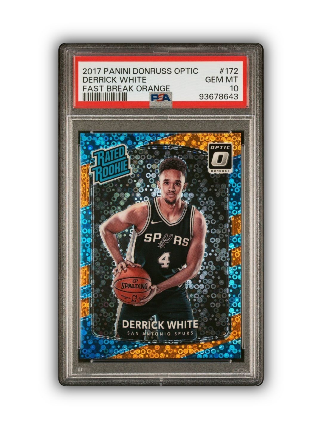 2017-18 Panini Donruss Optic Fast Break Orange Derrick White /193 #172 RC PSA 10