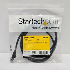 StarTech CAT6 Ethernet Cable W/Snagless RJ45 Connectors Black 6' N6PATCH6BK NEW