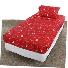 Corvette Sheet Set Sized 4 Piece Sheet Set, Red Color Background, 1 Flat Full