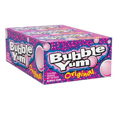 BUBBLE YUM Original Flavor Chewy, Bubble Gum, 2.82 oz each, Pack of 12