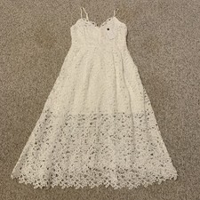 ASTR The Label White Lace Midi Dress Spaghetti Straps Lined Womens NWT Size M.