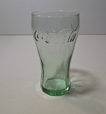 Coca-Cola Libbey Vintage Green Swirl Juice Water Glass Mini 4.5 Inches Tall