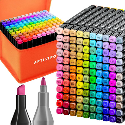 Artistro Alcohol Dual Tip bunte schnell trocknende Marker Zeichenstifte. 120 Teile