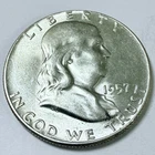 1957 Franklin Half Dollar — 90% Silver — Circulated Coin #5223