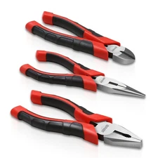 3Pcs Duarable Diagonal Cutter / Needle Nose / Linesman Pliers Wire Cable Cutter