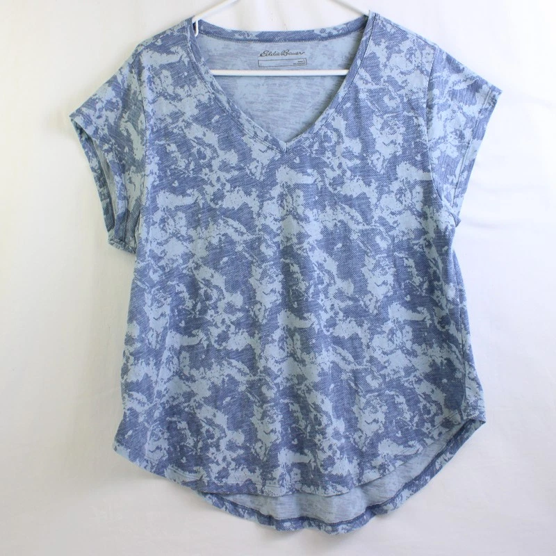 Eddie Bauer Chemise sans plis à manches longues pour femme Imprimé - multicolore - Large régulier