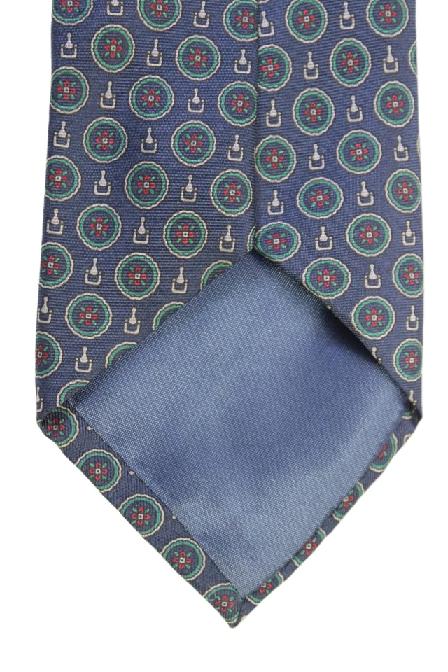 Lanvin Men's Classic Silk Printed Neck Tie Navy Blue One Size - Image 2 of 4