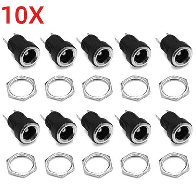 10X DC-Netzteil-Buchse Buchse Panel-Anschluss 5,5 x 2,1 mm