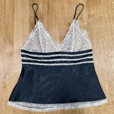 Fantasies Morgan Taylor Cami Small Black Lace Y2K Fairycore Whimsigoth Romantic