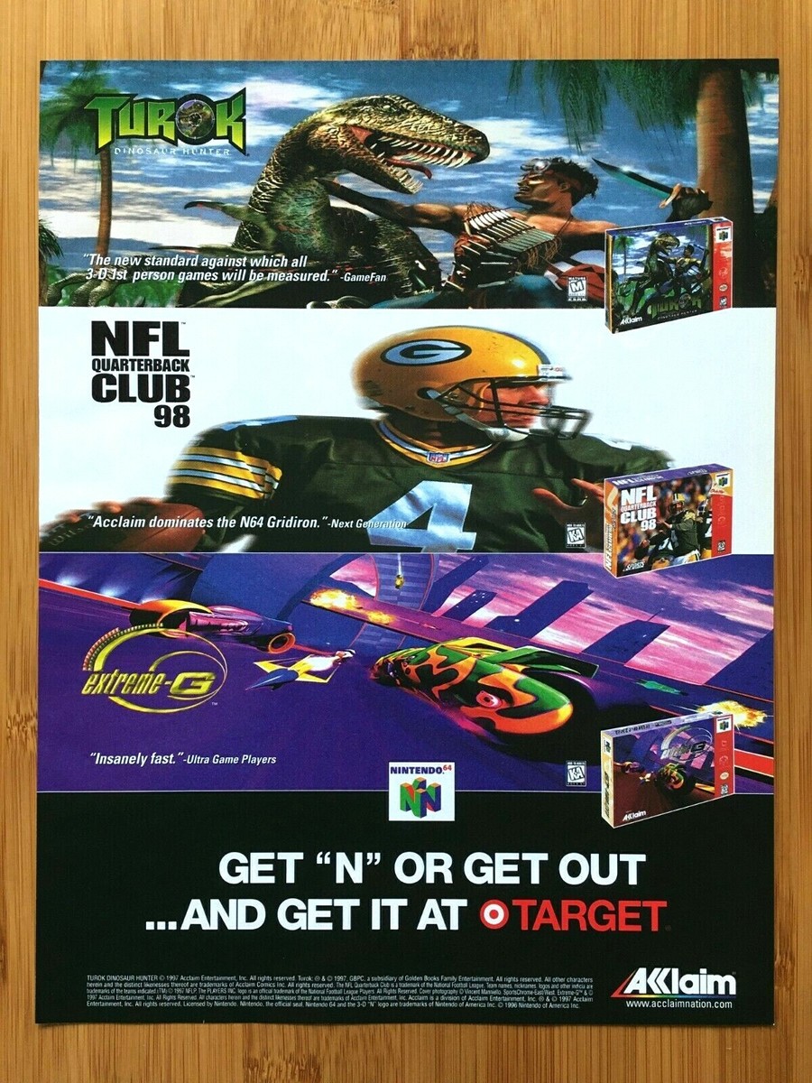 1997 TARGET N64 Nintendo 64 Video Games Print Ad/Poster Turok