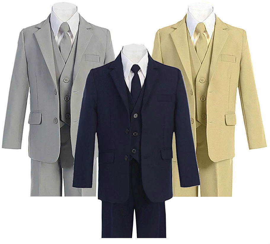 Formal Big Boys Suit Slim Cut 5 Ps Set Jacket Pants Vest Dress Shirt Tie 2t -20
Opens in a new windo