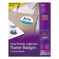 Avery Flexible Oval Self-adhesive Laser/inkjet Name Badge Label 3 1/4 X 2 We 160 on sale Avery Flexible Oval Self-adhesive Laser/inkjet Name Badge Label 3 1/4 X 2 We 160 on sale