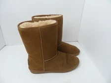 ZGR Women's Classics Winter Snow Boots Suede Leather Mid-Calf Fur Lined -Size 9