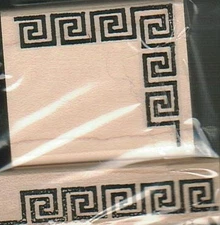 Greek Border (Set of 2) 3/4 x 2 1/2 & 1 3/4 x 2" Rubber Stamps, Corner Stamps