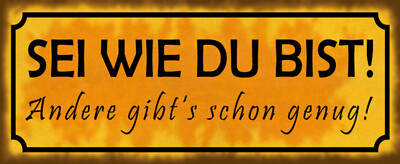 Blechschild 27x10 Sei wie du Bist Andere gibts schon Genug Spruch Motivation  Wa