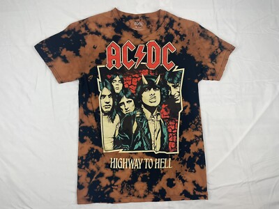 ACDC T Shirt Mens Small Tye Dye Highway to Hell 
