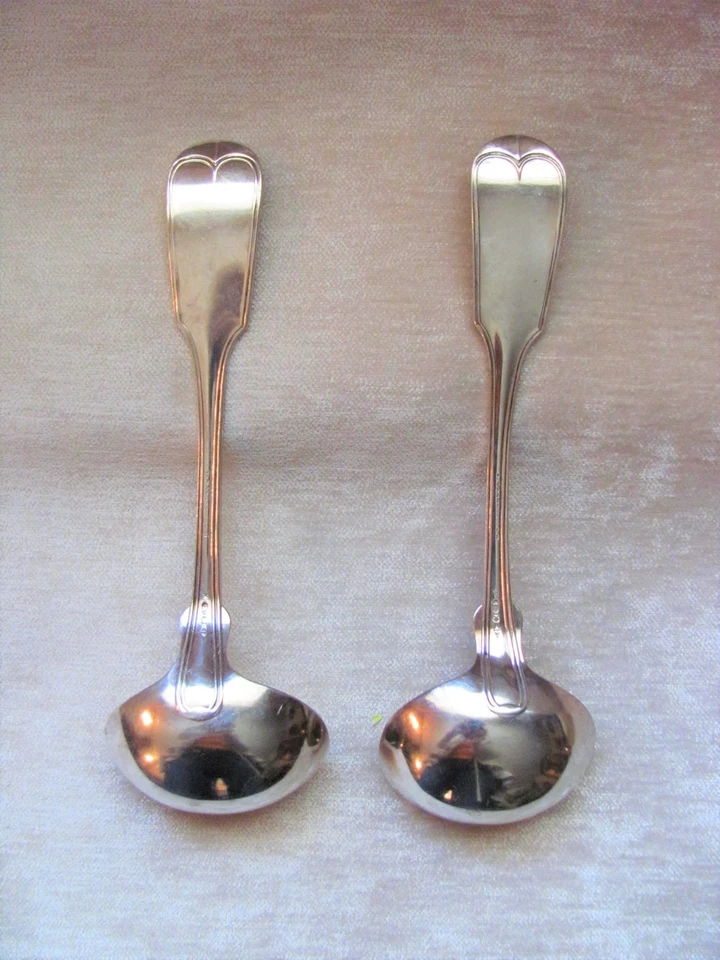 Antigua moneda americana temprana cucharones de salsa de plata Henry Salisbury NY circa 1835 Foto 3 de 4