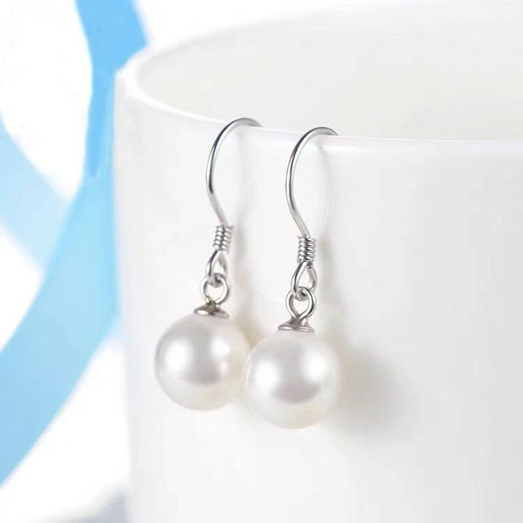 Moda Mujeres 1CM Perlas Naturales Joyería Pendientes Elegante Borla Estilo Tachuela 0974 Foto 3 de 4