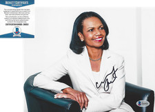 CONDOLEEZZA RICE SIGNED BUSH 43 SECRETARY OF STATE 8x10 PHOTO B BECKETT COA BAS