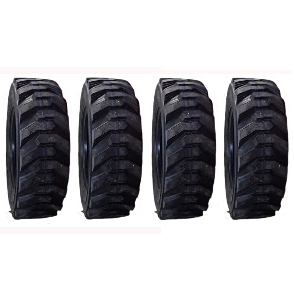 4 10-16.5 Heavy Duty Tires W/Rim Guard 10 Ply Fits New Holland Fits Bobcat Fits