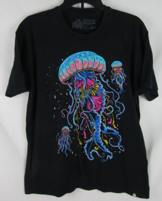 Into the AM Psychedelic Jellyfish Tshirt-Adult Large-Black-EUC | eBay
