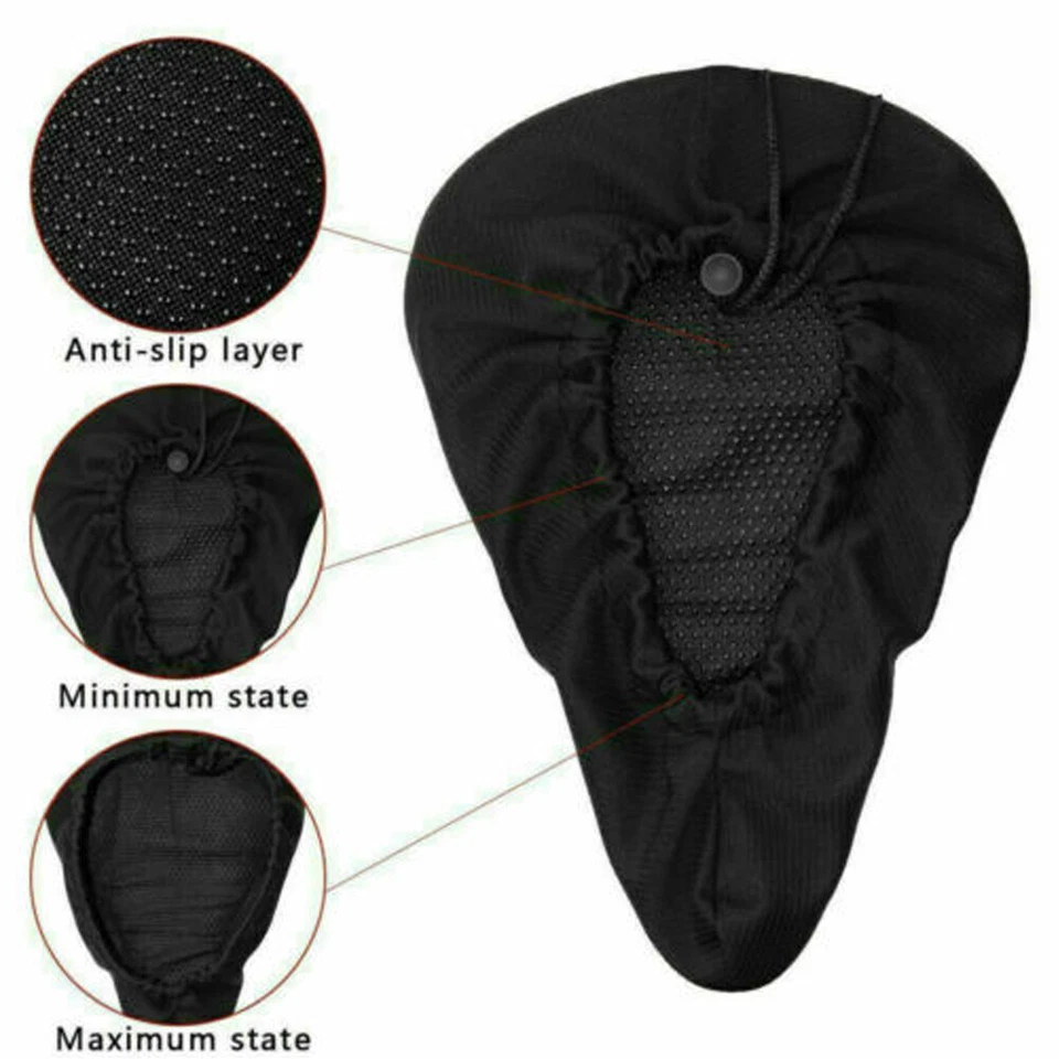 Bike Seat Cover Comfort Cushion Cover Soft Padded Mountain Bicycle Saddle Sports - Image 4 of 4