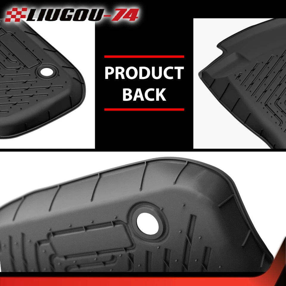 Fit For 2015-2020 Honda Fit All Weather 3D TPE Floor Mats 1st & 2nd Rows Liners - Image 4 of 4