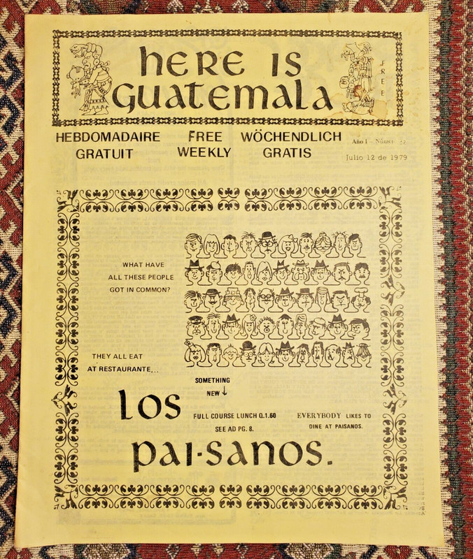 GUATEMALA, RARE 1979 NEWSPAPER - TOURISM, HOTELS, RESTAURANTS, SHOPPING, SIGHTS