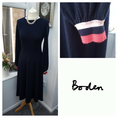 BODEN Navy Wool Blend Long Midi Jumper 