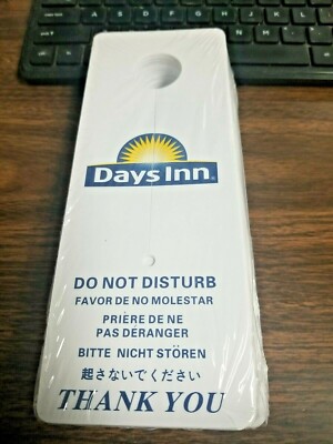 (100 ct) DAYS INN BLUE DO NOT DISTURB SIGNS 8'' x 3'' GUESTROOM DOOR KNOB/HOTELS