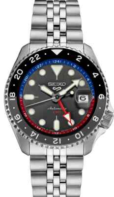 Seiko 5 Five Sports SSK019 GMT Automatic Watch 100 Meter Black Dial Made Japan