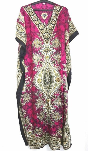 Long Kaftan Dress Hippy Boho Maxi Women Polyester Caftan Tunic Dress Night Gown - Picture 36 of 39