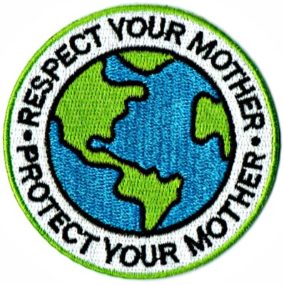 MOTHER EARTH Iron-on Patch Embroidered Love World Protect Save NEW -WE SHIP FAST