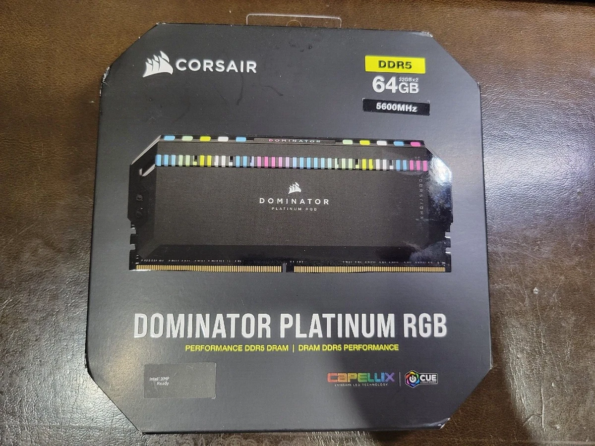 CORSAIR DOMINATOR PLATINUM RGB DDR5 RAM 64GB (2x32GB) 5600MHz