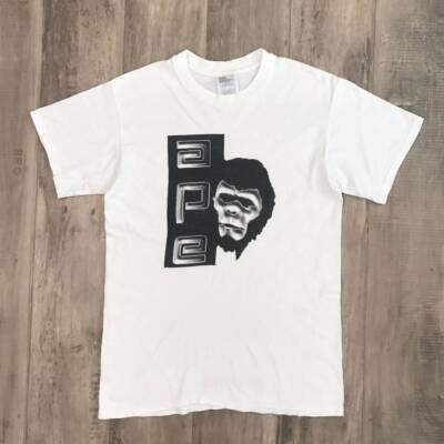 90s USA製 A Bathing Ape × Stash T Shirt BAPE × stash vintage Hanes body compression T-shirt White A