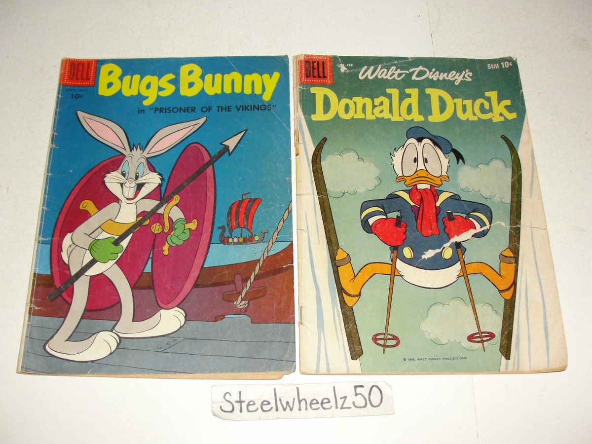 Bugs Bunny #60 & Donald Duck #63 Comic Lot Dell 1958 1959 Disney