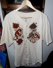 Vintage 90s Picasso's Cats 🐈 Button Down T Shirt 🐈 XL