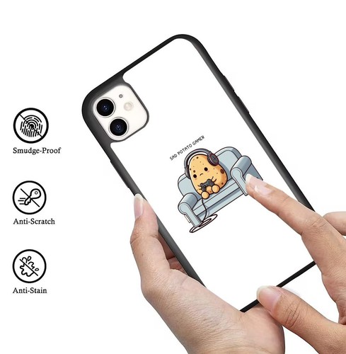 Sad Potato Cartoon For iPhone SE XS XR Max 5 6 7 8 Plus Anti scratch Cover - Picture 10 of 25
