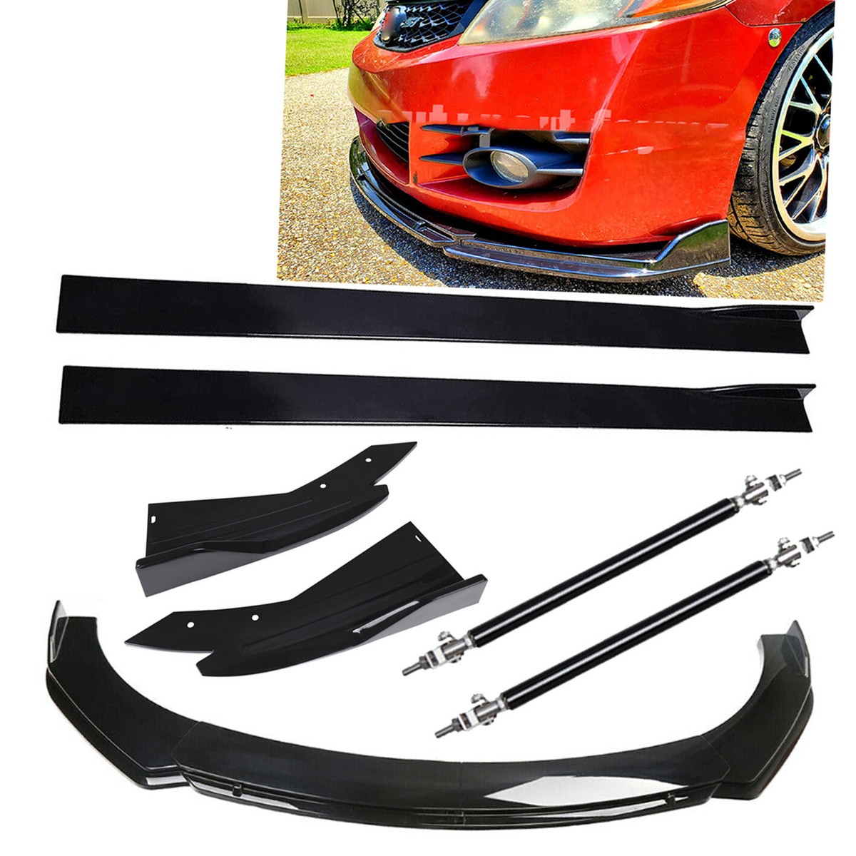For Chevrolet Malibu Gloss Front Bumper Spoiler Body