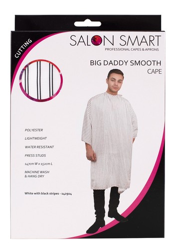 <!--F#f_0-->Salon Smart Big Daddy Smooth Cape White With Black Stripes<!--F/-->