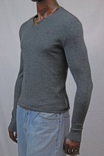 Polo Ralph Lauren Gray Merino Wool Sweater Maroon Pony NWT 