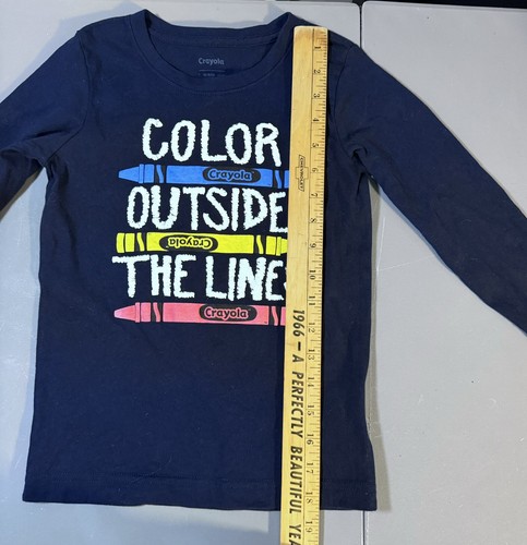 Crayola Top Size 6/7 Boys Or Girls Blue L/S Shirt Color Outside The Lines - Picture 2 of 10