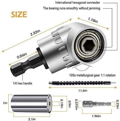 Winkelschrauber Vorsatz Adapter Winkelaufsatz Akkuschrauber Bithalter 1/4" DHL - Bild 8 von 28